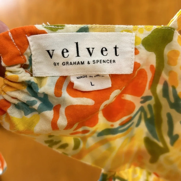 Bloomingdale’s Velvet Cottagecore Buttery Yellow All Over Floral Print Sun Dress - Picture 8 of 11